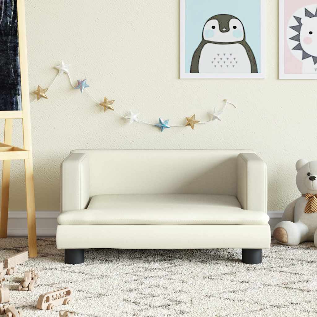 Kindersofa Schwarz 60x40x30 cm Kunstleder