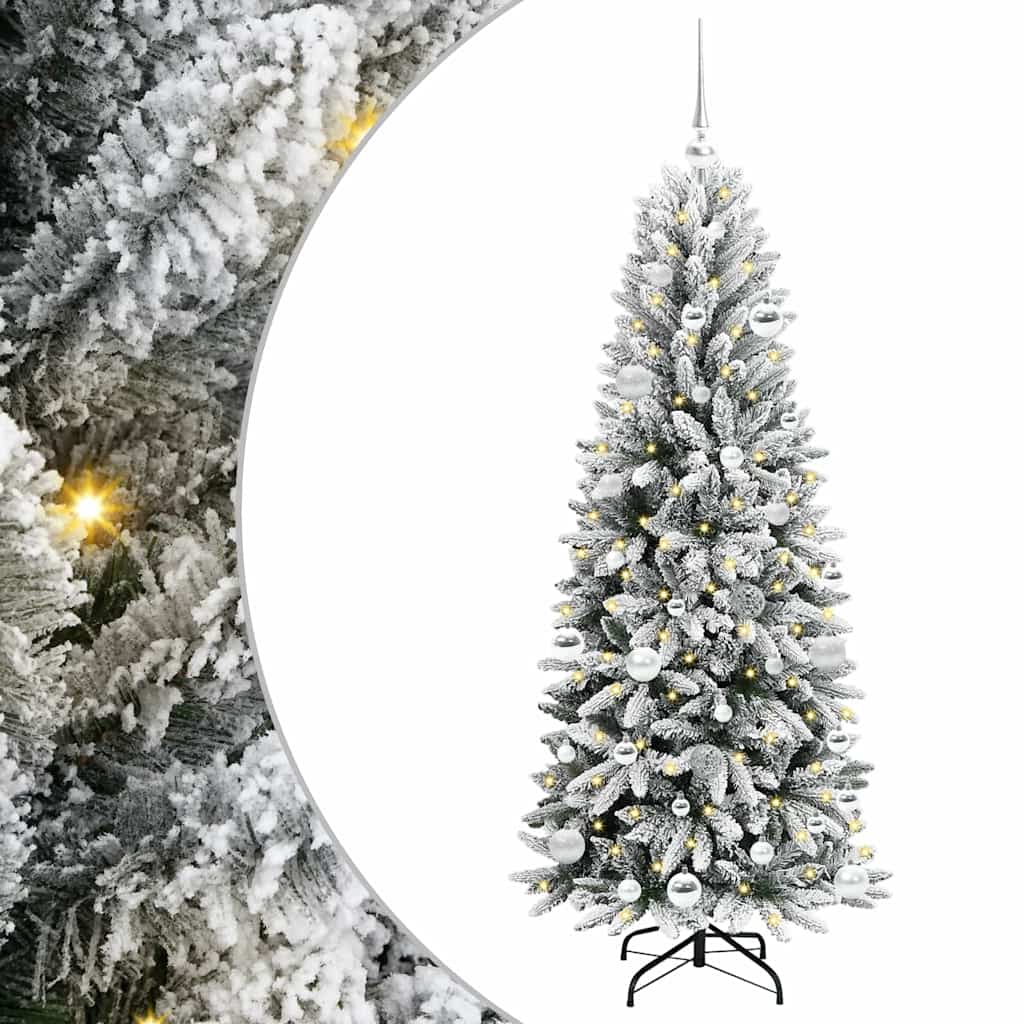 Künstlicher Weihnachtsbaum mit 150 LEDs mit Ständer Weiß 120 cm