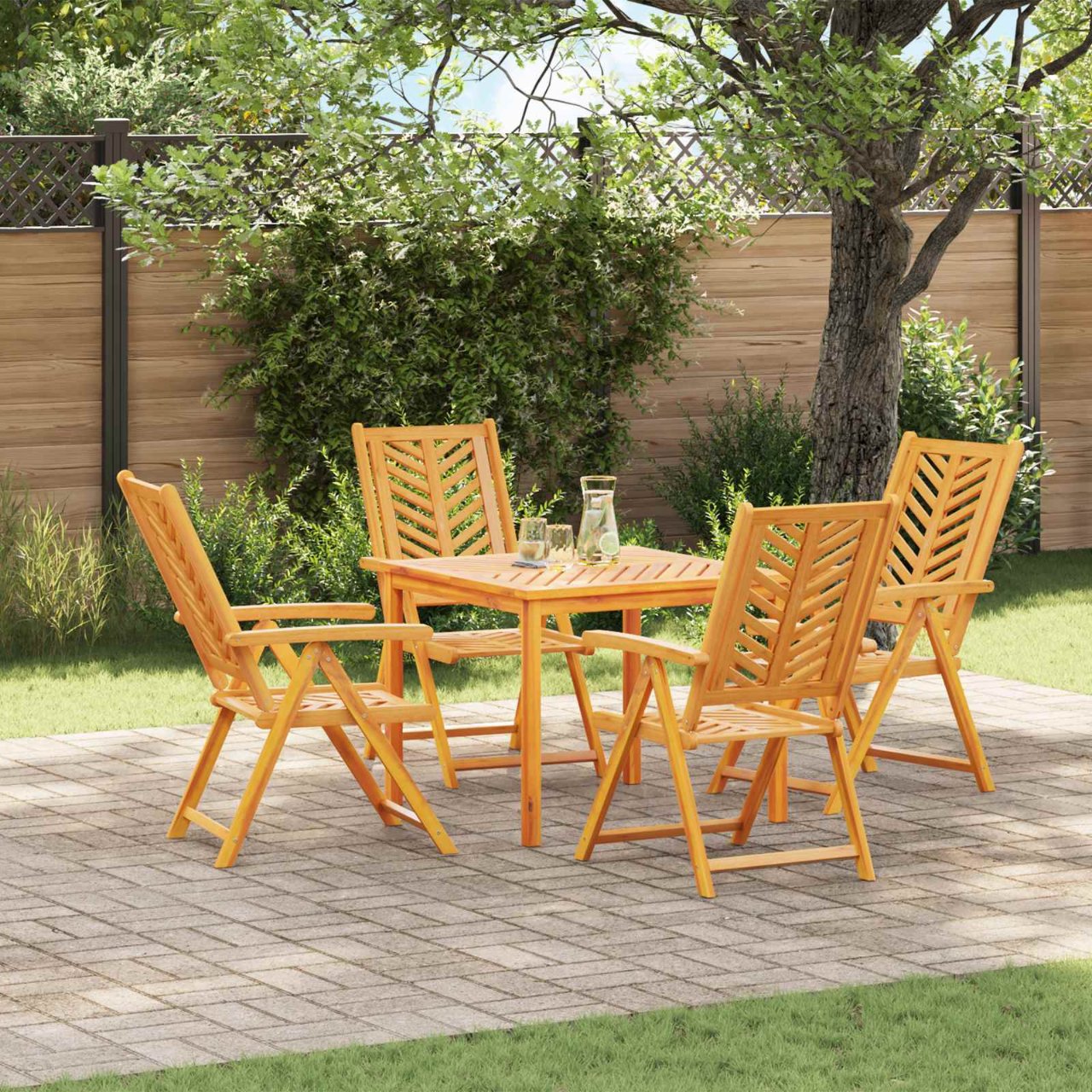 Gartenstuhl 4 pcs Braun Massivholz Akazie