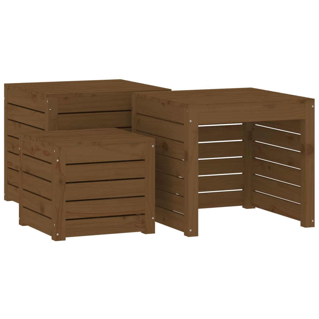 4-tlg. Gartenbox-Set Massivholz Kiefer