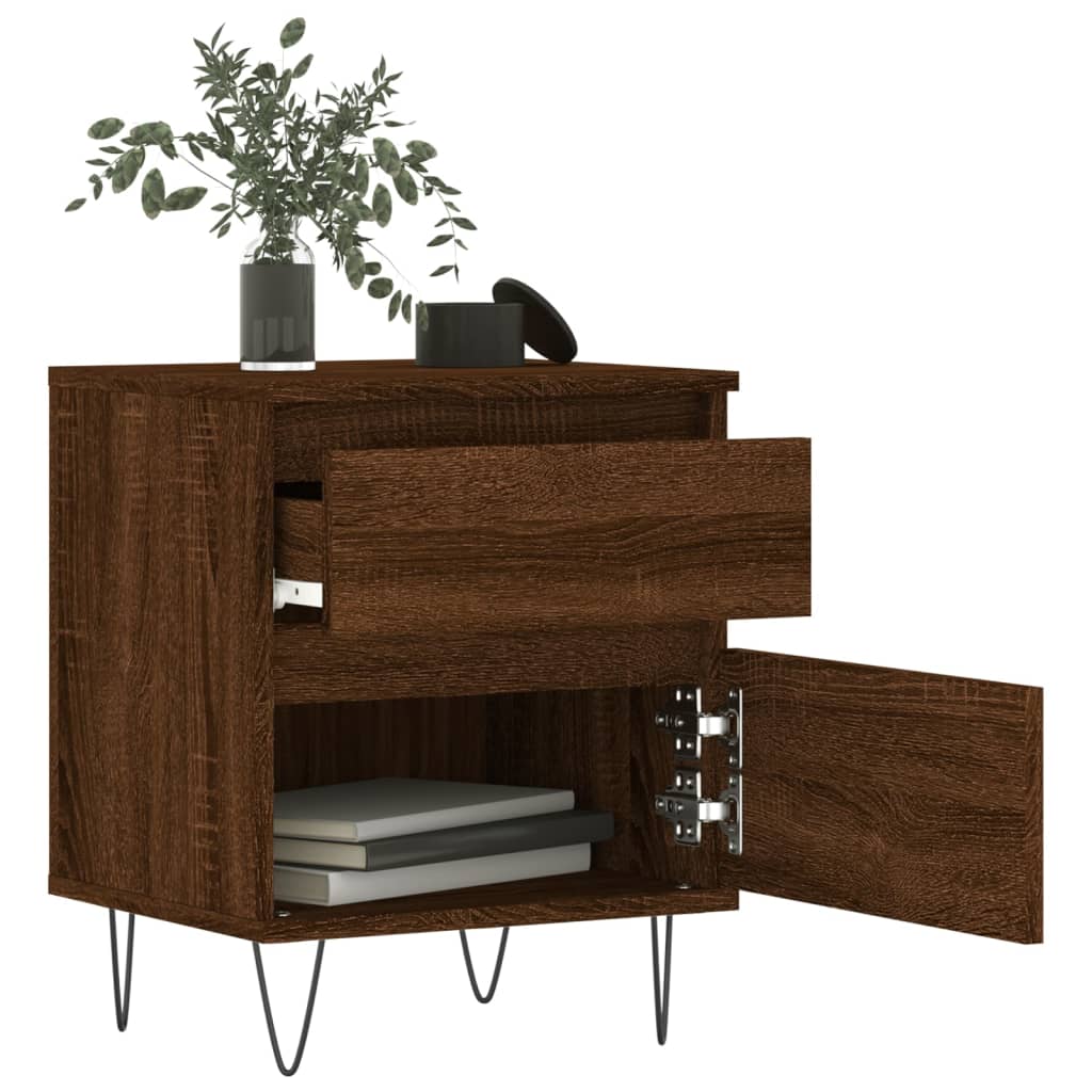 Bettschrank Schwarz Eichen-Optik 40 x 35 x 50 cm Holzwerkstoff
