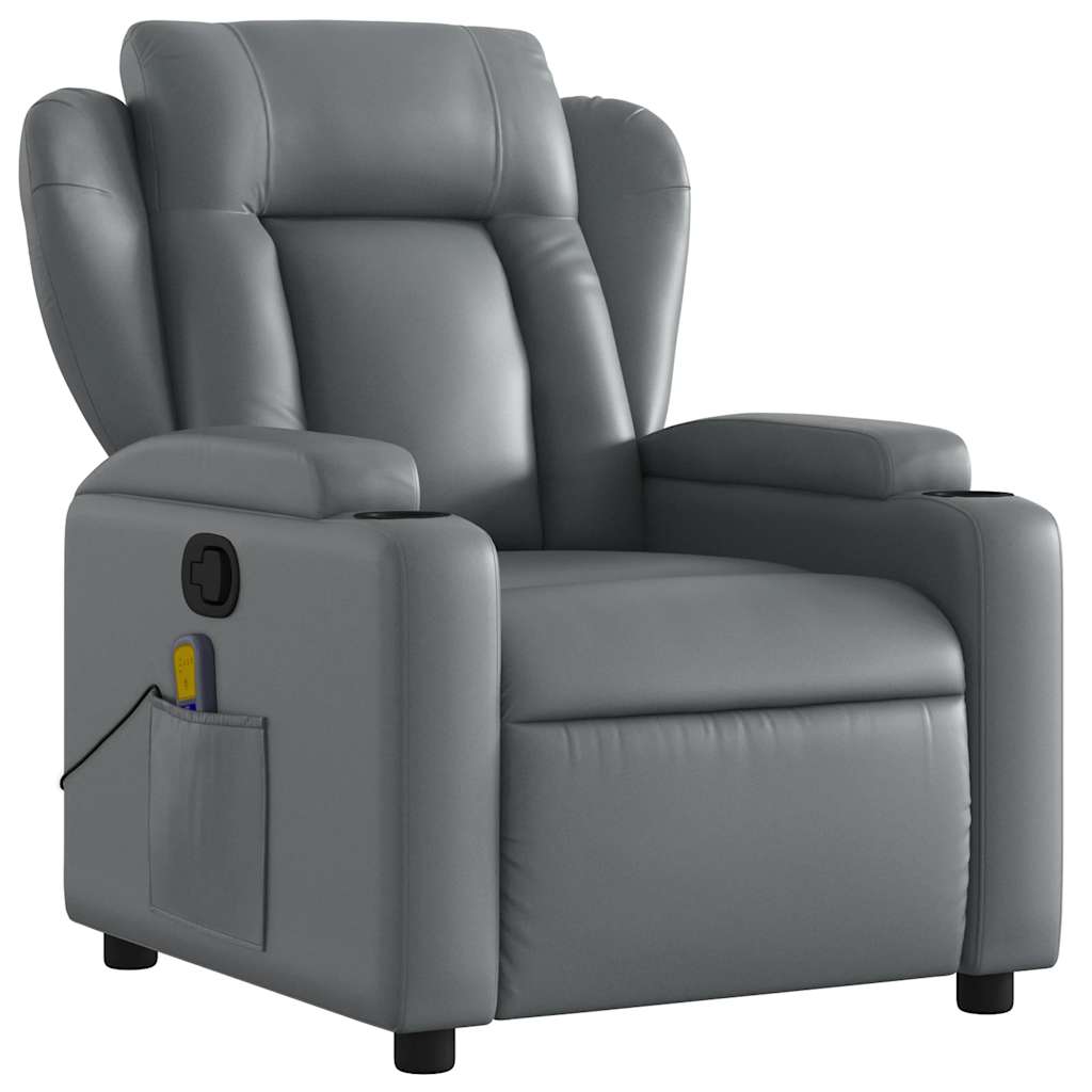 Massage-Relaxsessel, Kunstleder, Schwarz