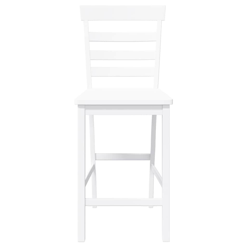 Barhocker 2 Stk. Weiß Stoff