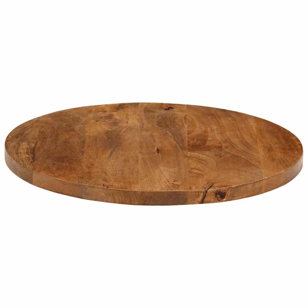 Tischplatte Ø 40x2,5 cm Rund Raues Massives Mangoholz