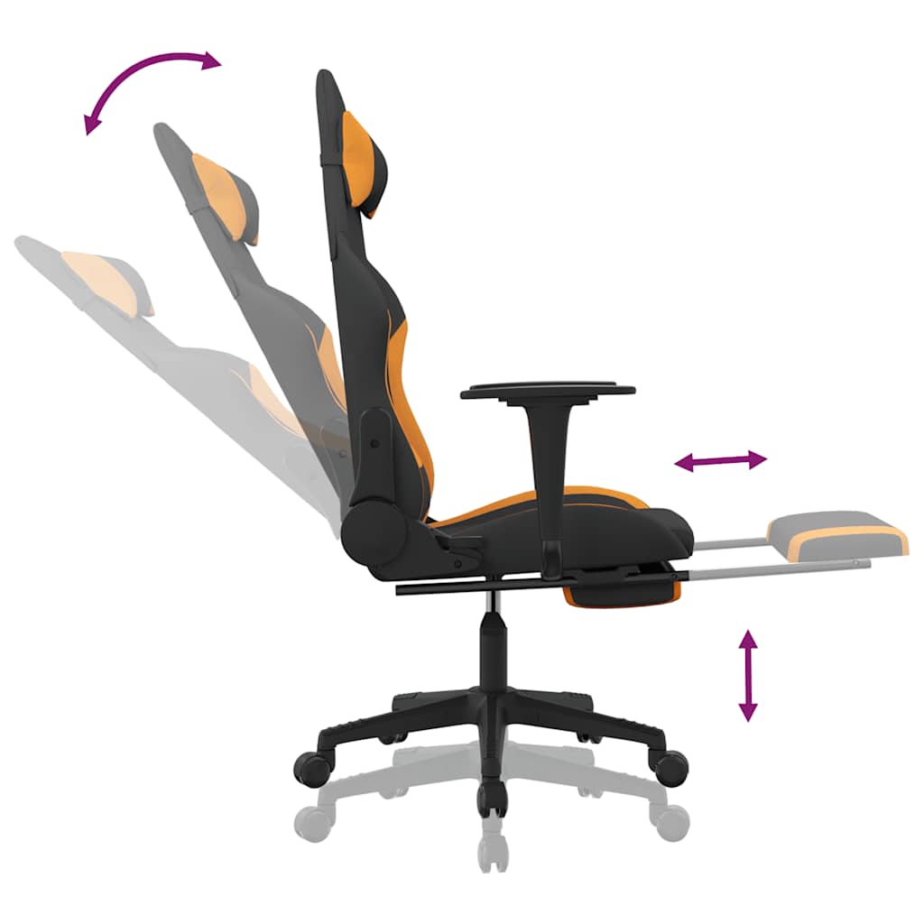 Gaming-Stuhl mit Massagefunktion Schwarz und Creme Stoff
