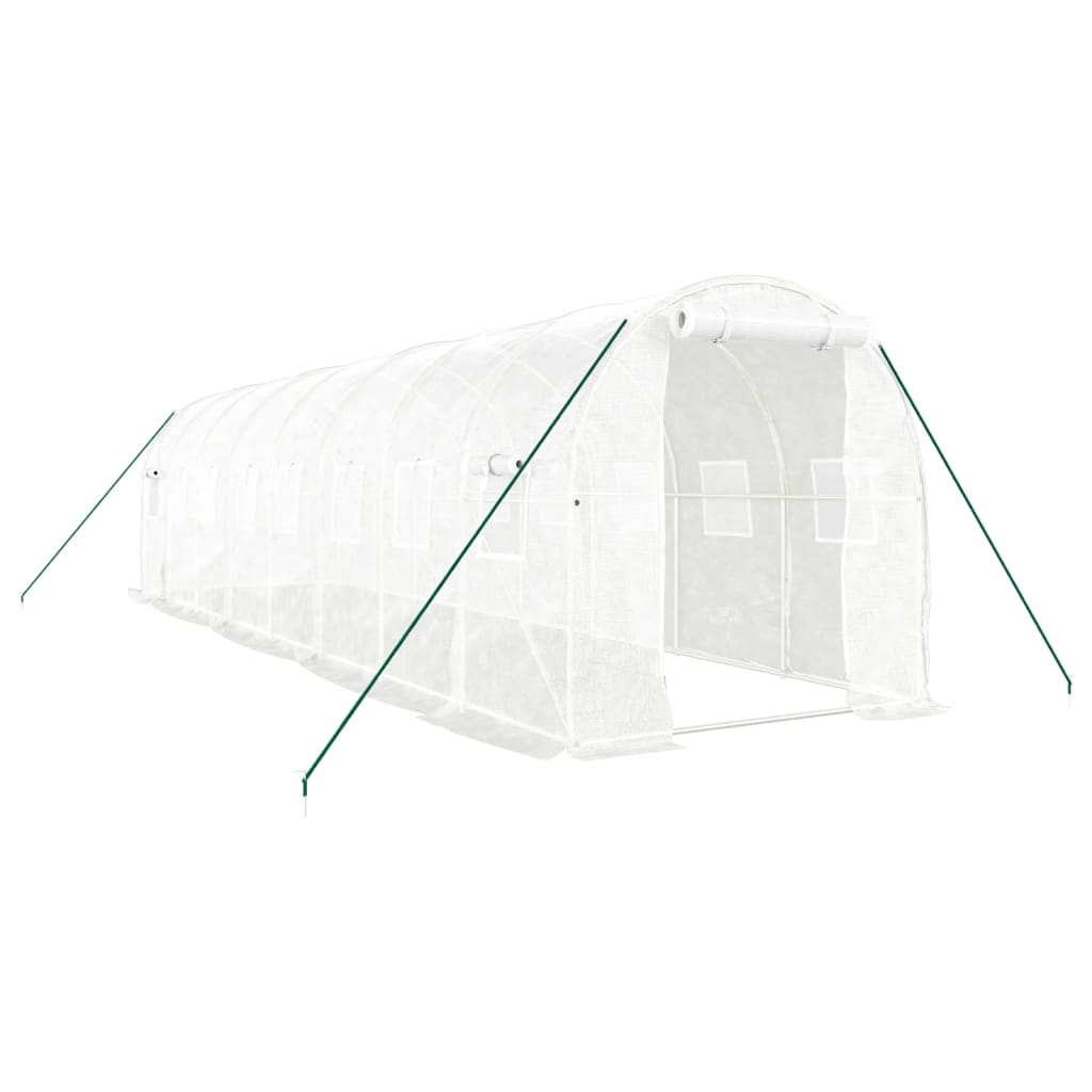 Gewächshaus mit Stahlrahmen Weiß 8 m² 4x2x2 m