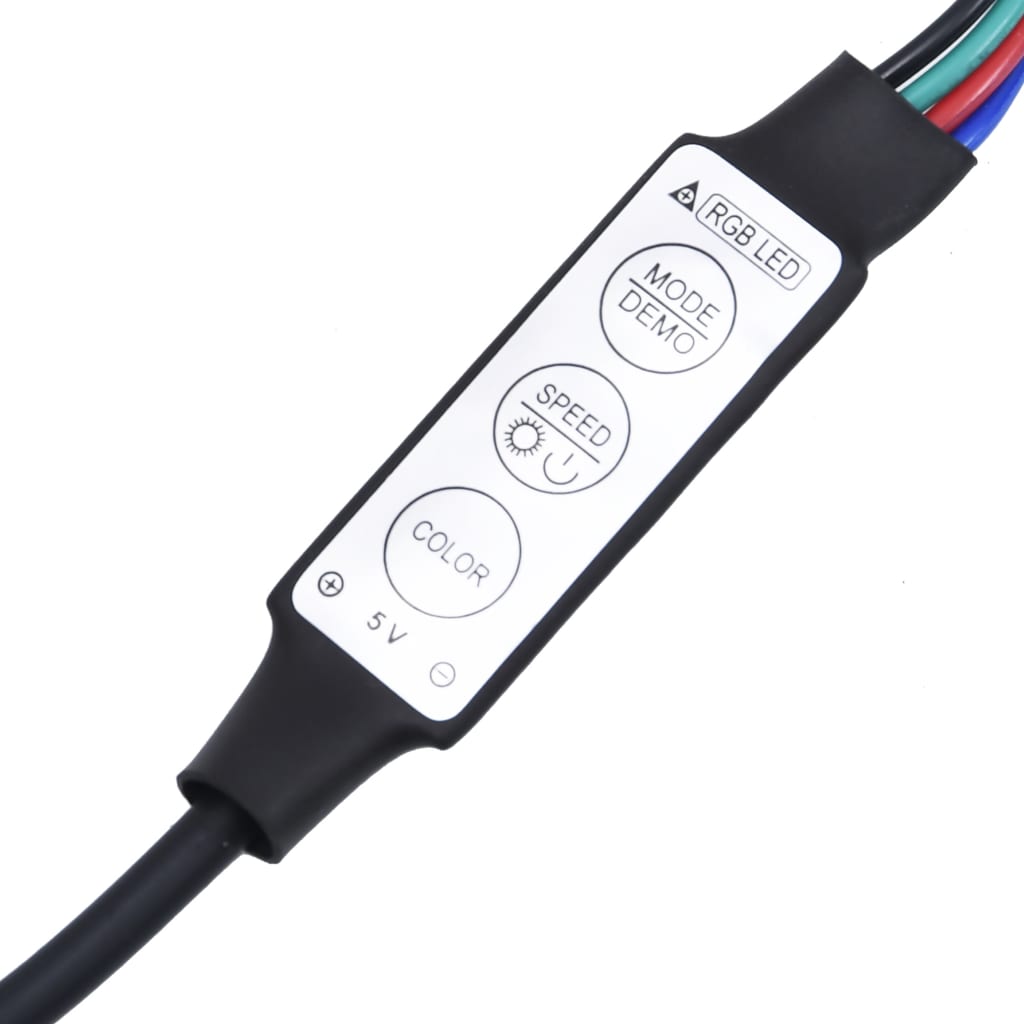 4-tlg. TV-Wohnwand mit LED-Leuchten Weiß