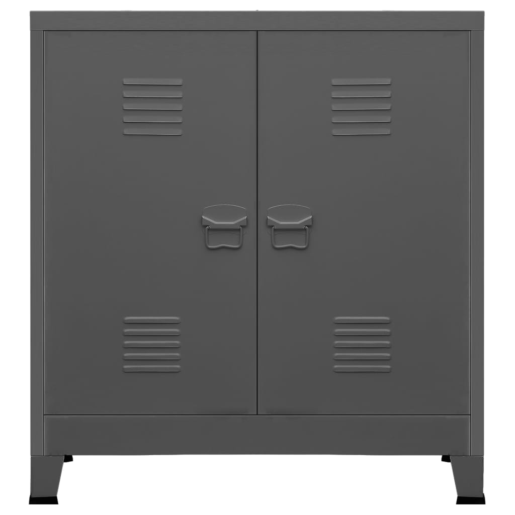 Lagerschrank Industrial Schwarz 90x40x100 cm Stahl