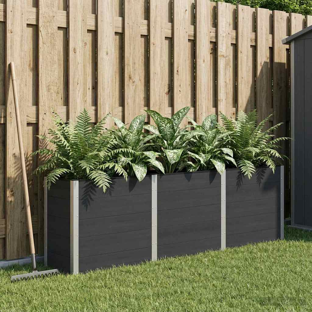 Garten-Hochbeet 200x50x54 cm WPC Grau
