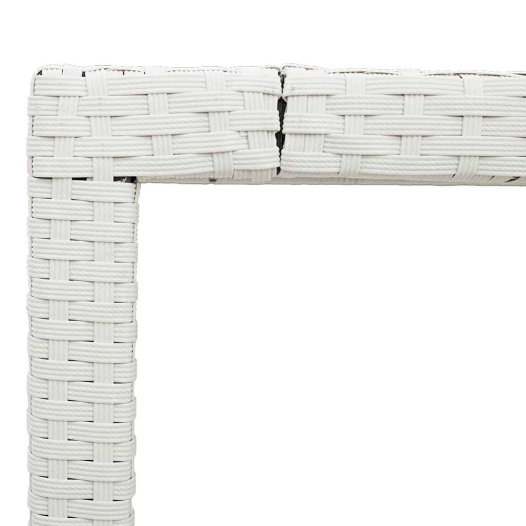 Gartentisch 150x90x75 cm Hartglas und Poly Rattan Schwarz