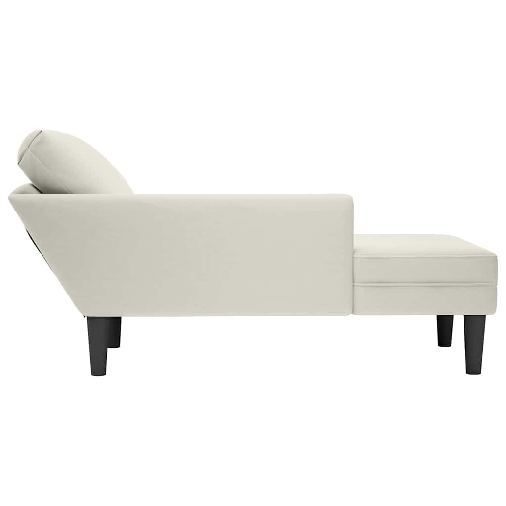 Chaiselongue mit Kissen und Rechter Armlehne Blau Samt
