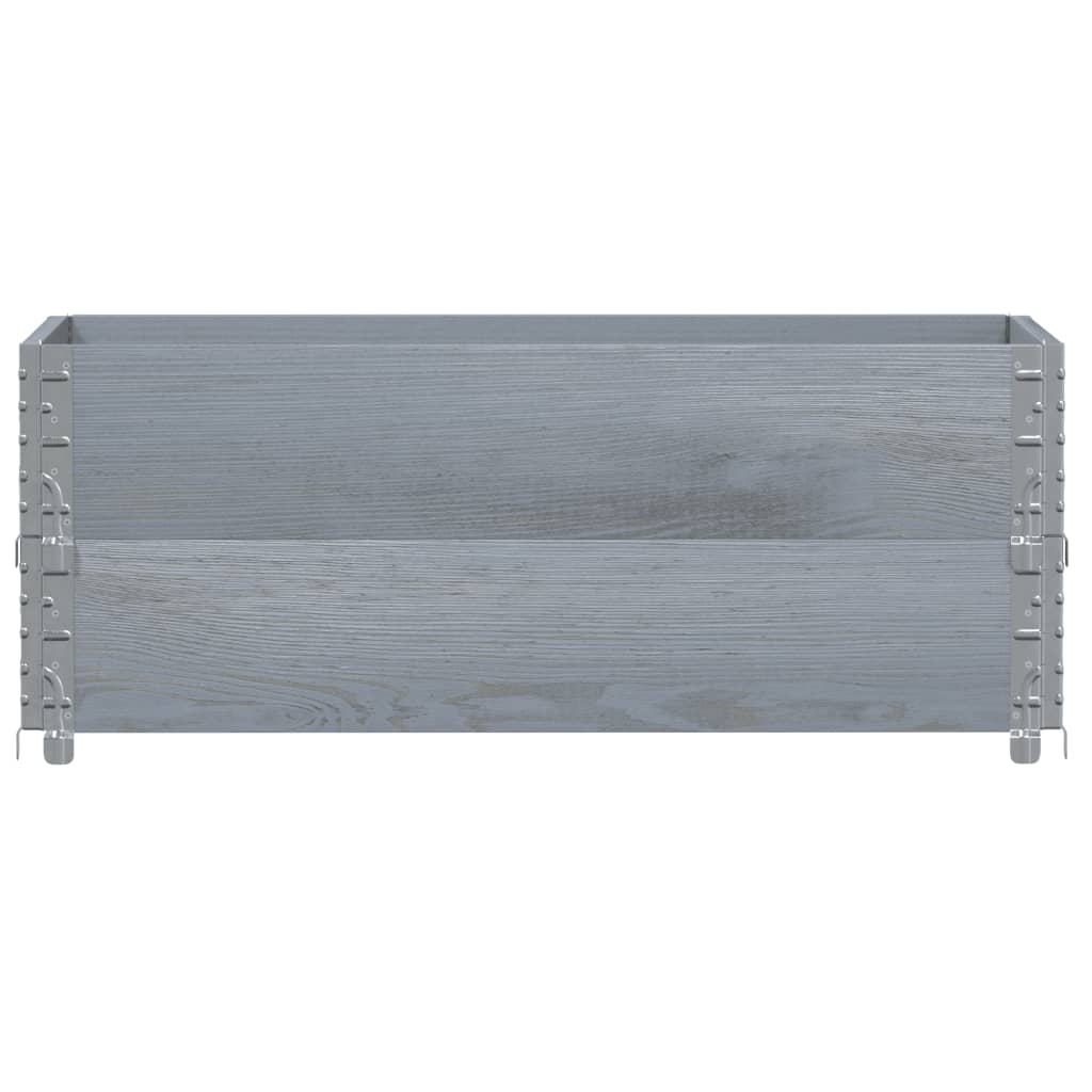 Paletten-Aufsatzrahmen Schwarz 80x60 cm Massivholz Kiefer