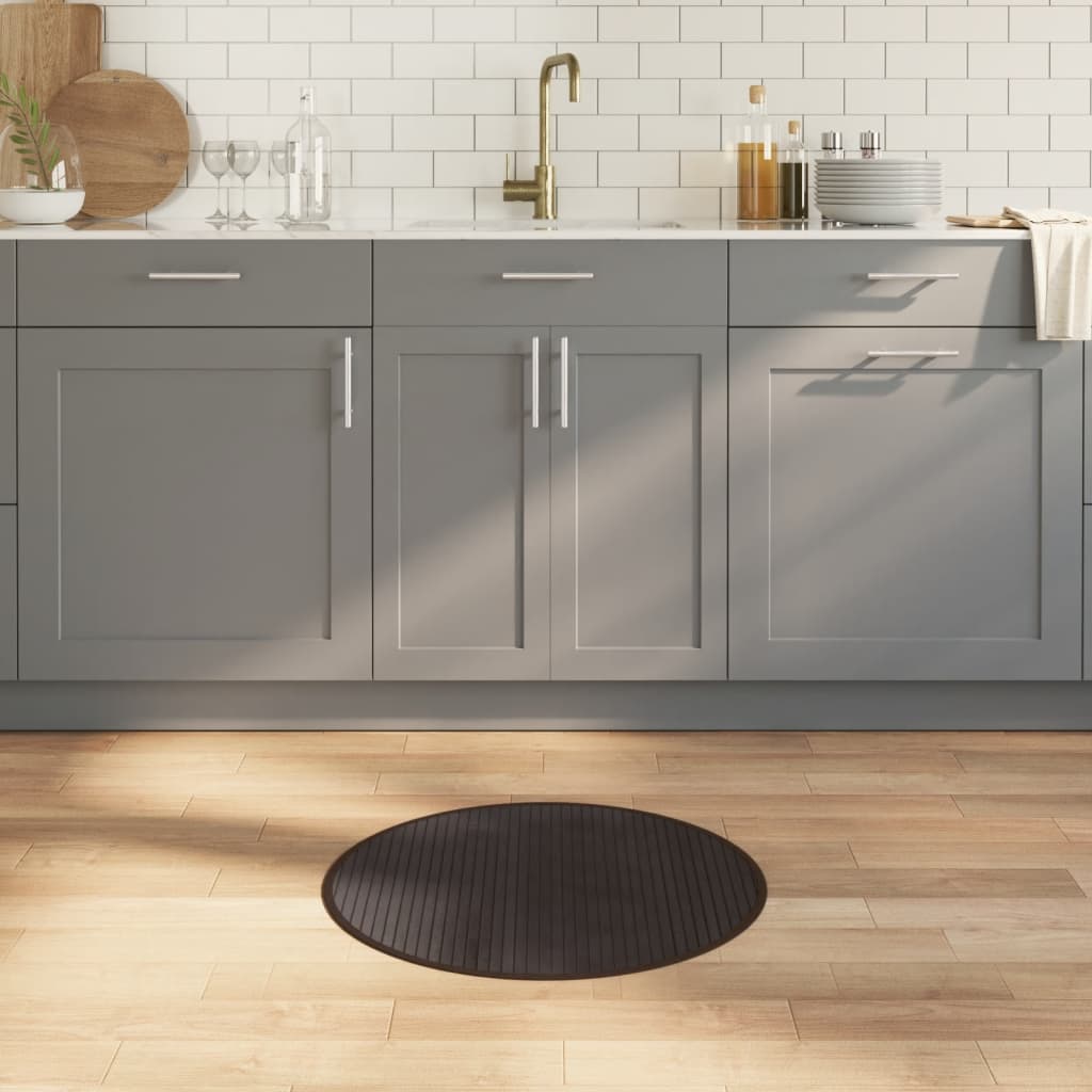 Teppich Rund Schwarz 60 cm Bambus