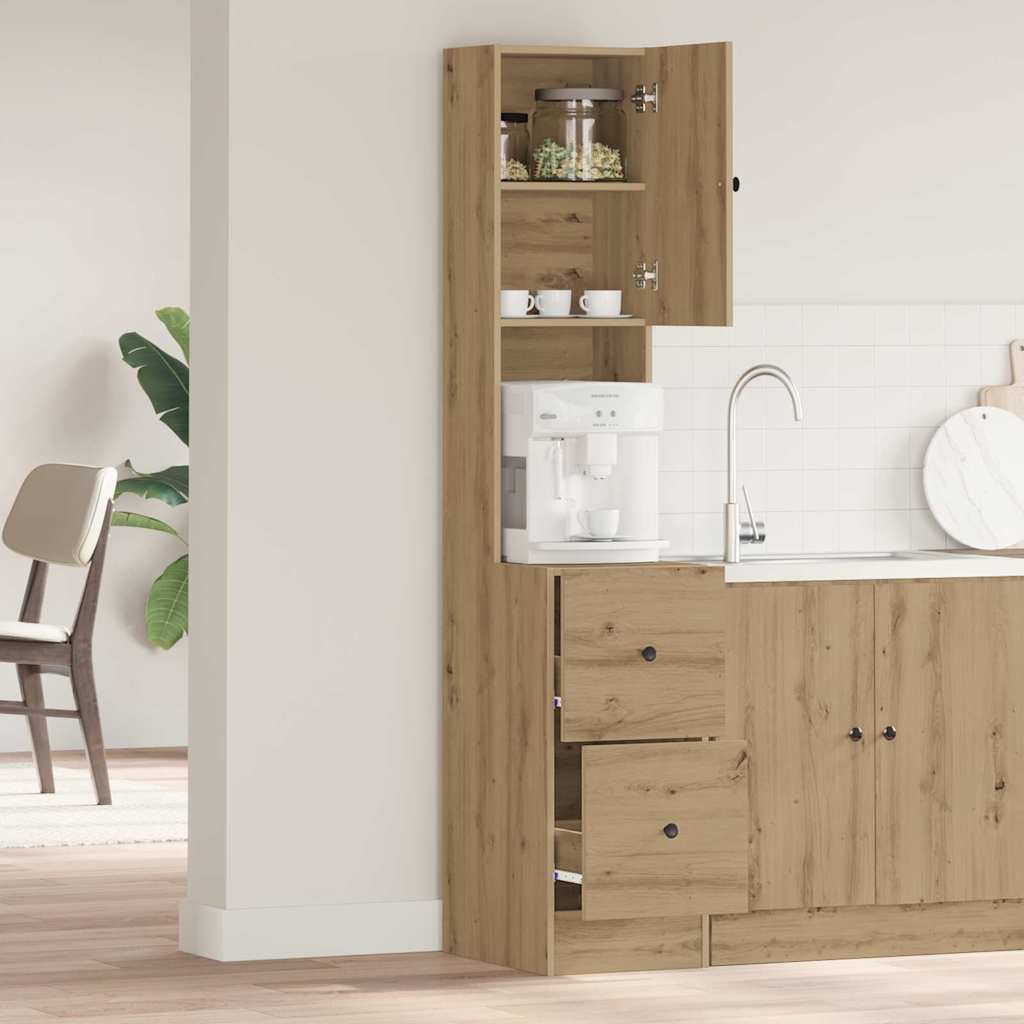 Küchenschrank Weiß 60x50x180 cm Holzwerkstoff