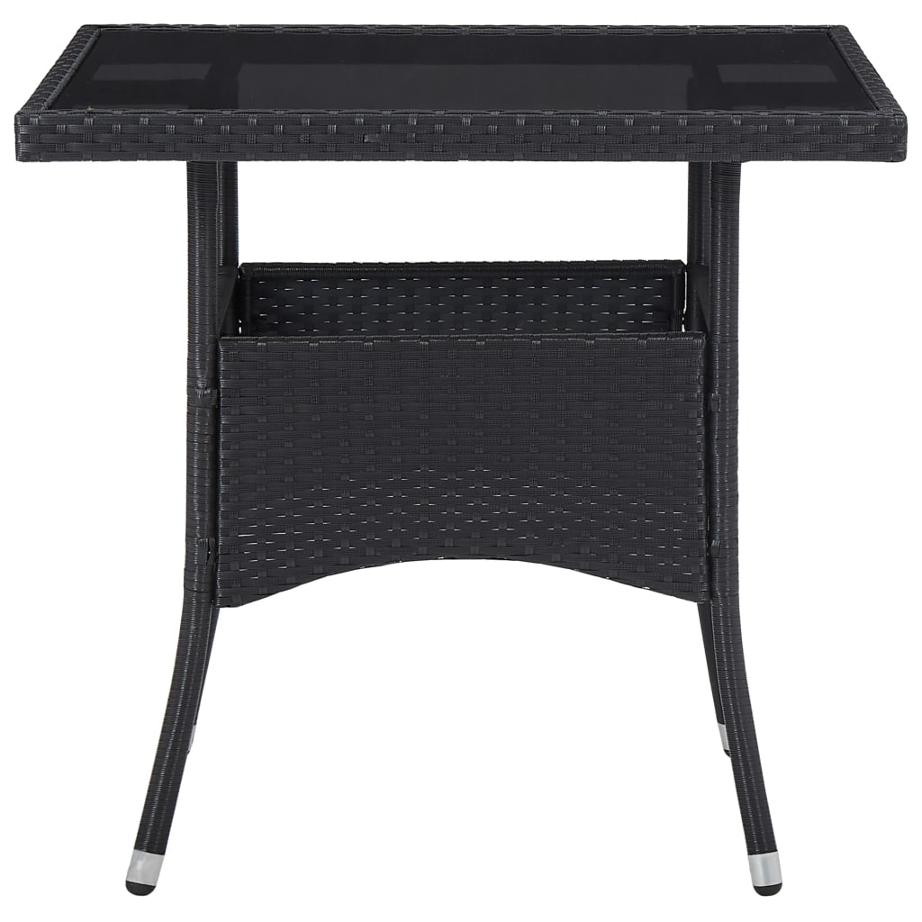 Garten-Esstisch Braun Poly Rattan