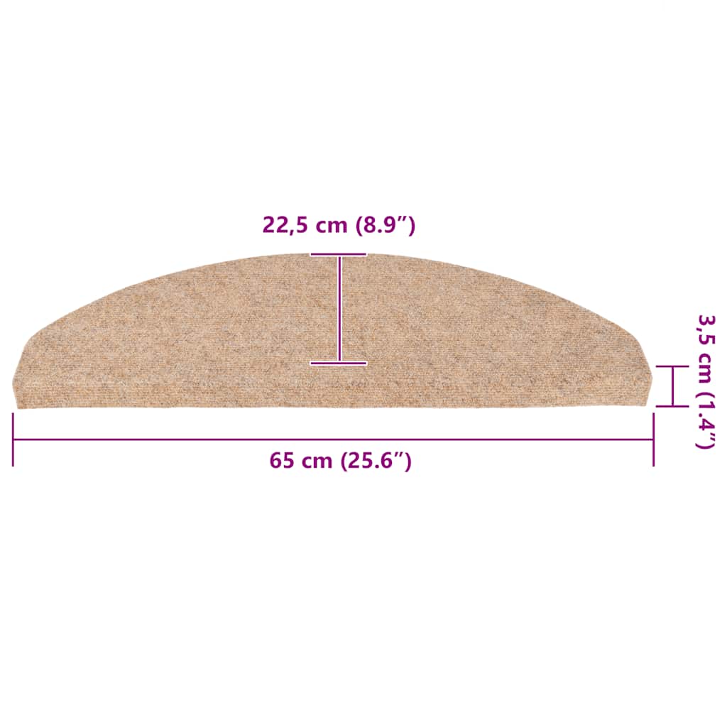 Stufenmatten Selbstklebend 15 Stk. 56x17x3 cm Beige
