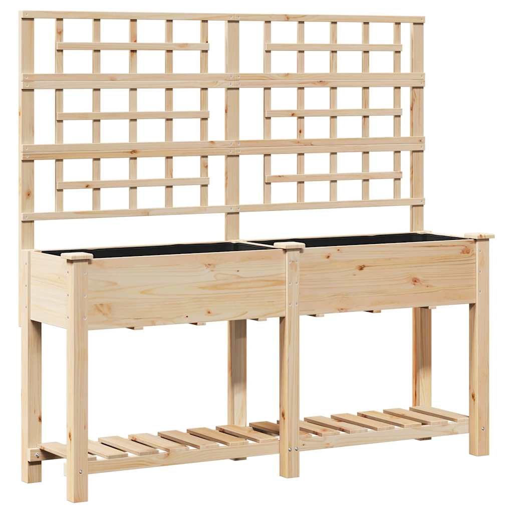 Garten-Pflanzgefäß Beige 71 x 38 x 152 cm Massivholz aus Fichte