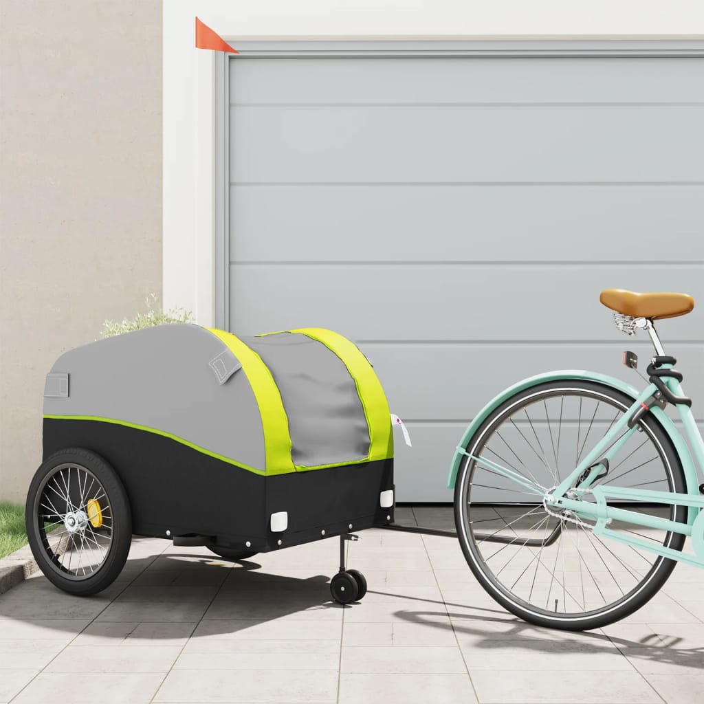 Fahrradanhänger Schwarz und Orange 30 kg Eisen