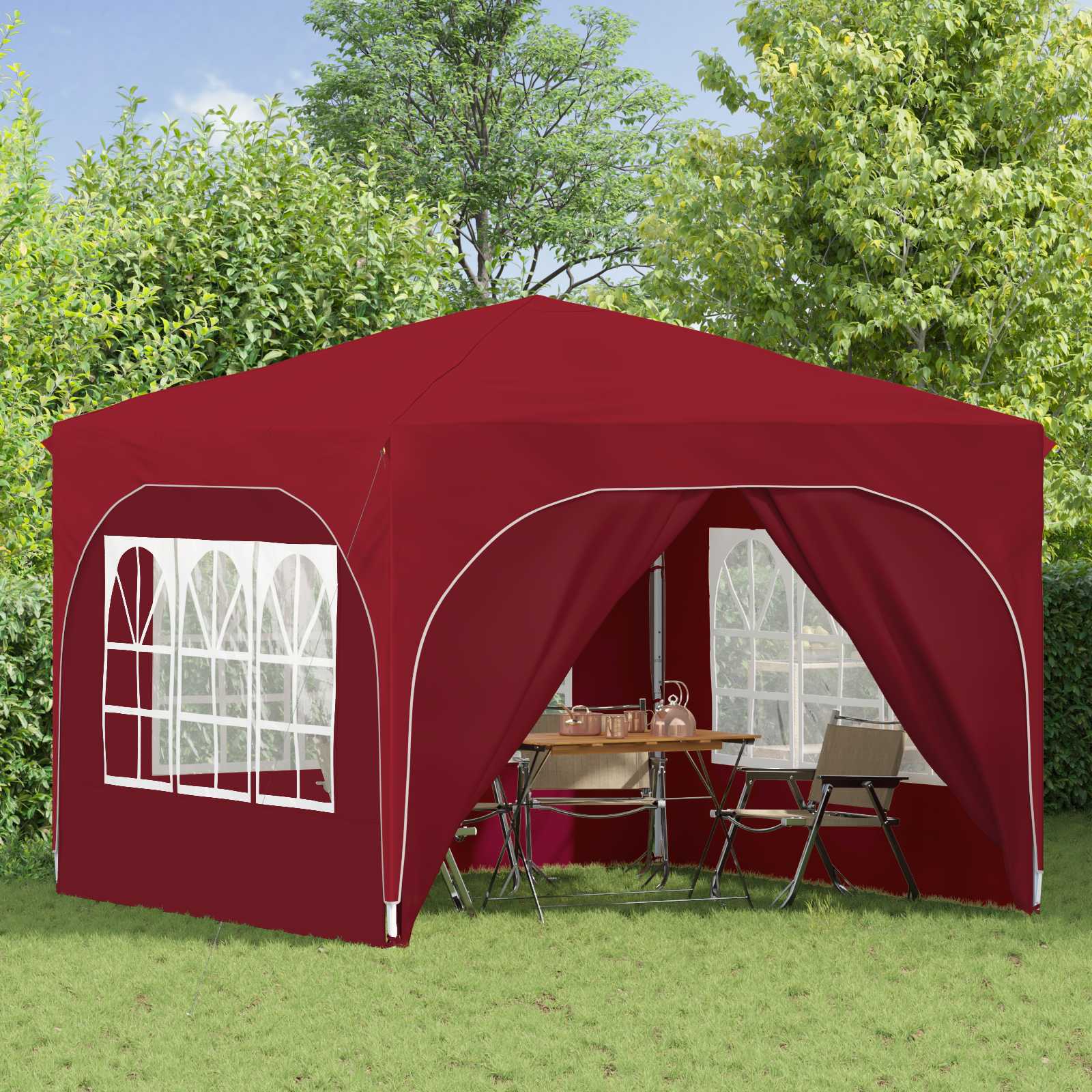 Pop-up Partyzelt 290 x 290 x 245 cm Creme