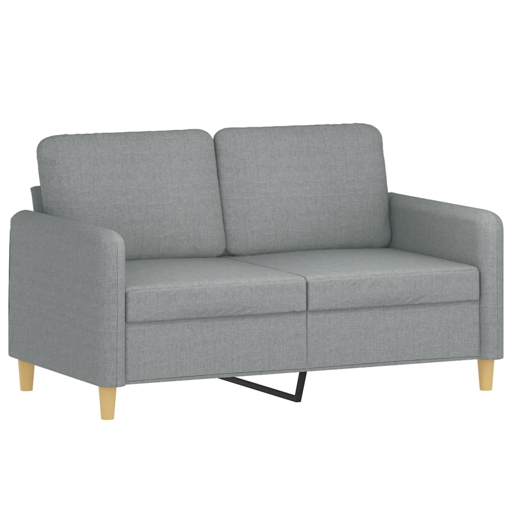 3-tlg. Sofagarnitur mit Kissen Braun Stoff