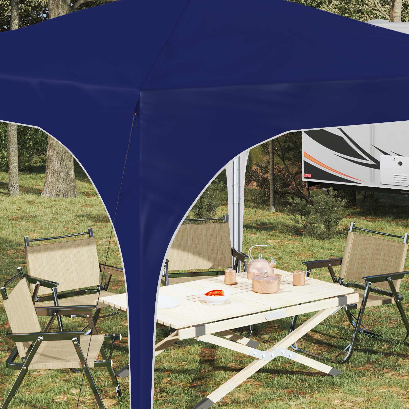 Pop-up Partyzelt 290 x 290 x 245 cm Creme