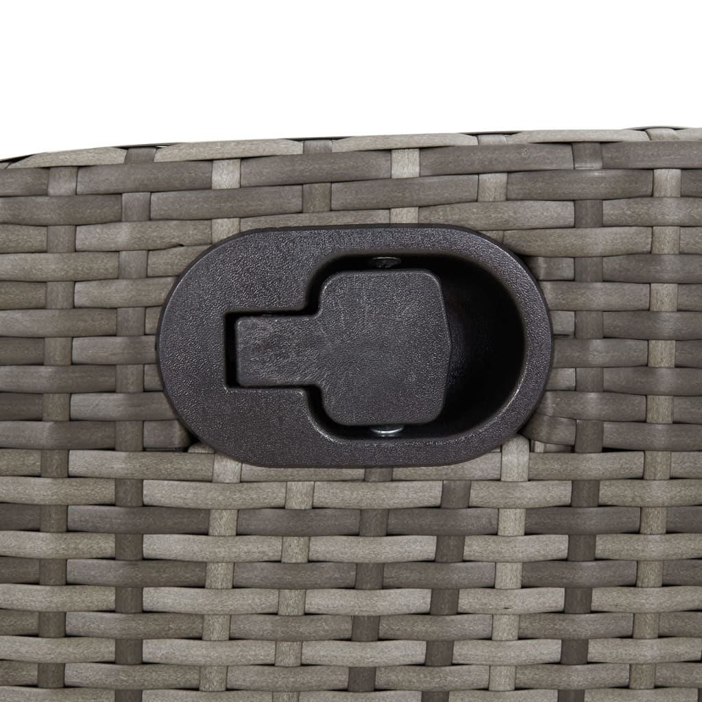 Gartensessel Verstellbar mit Kissen Schwarz Poly Rattan