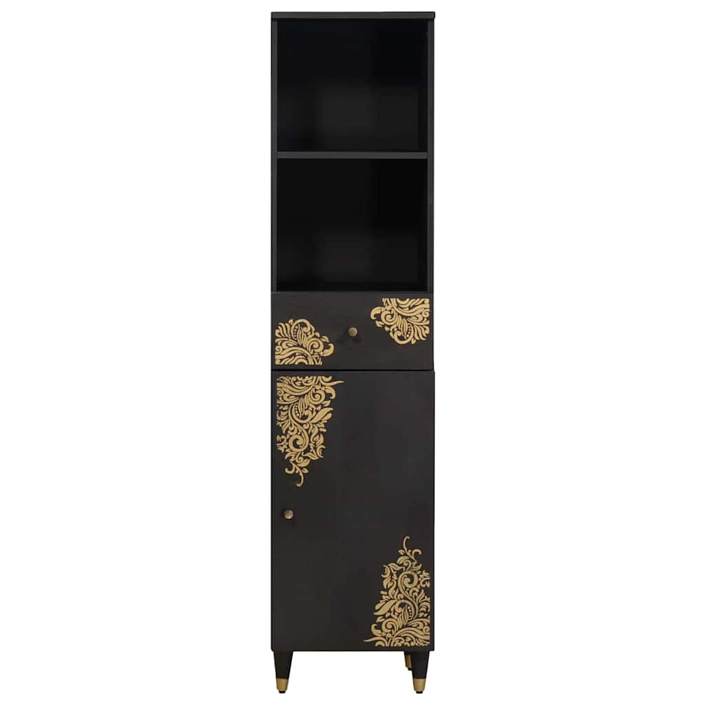 Badezimmerschrank Grau 38 x 33 x 160 cm Massivholz Mango