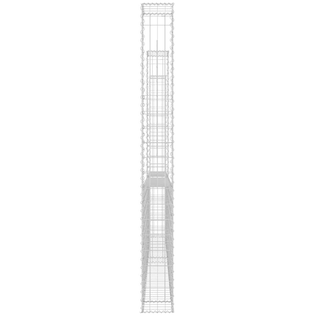 Gabionenkorb U-Form mit 2 Säulen Eisen 140x20x150 cm
