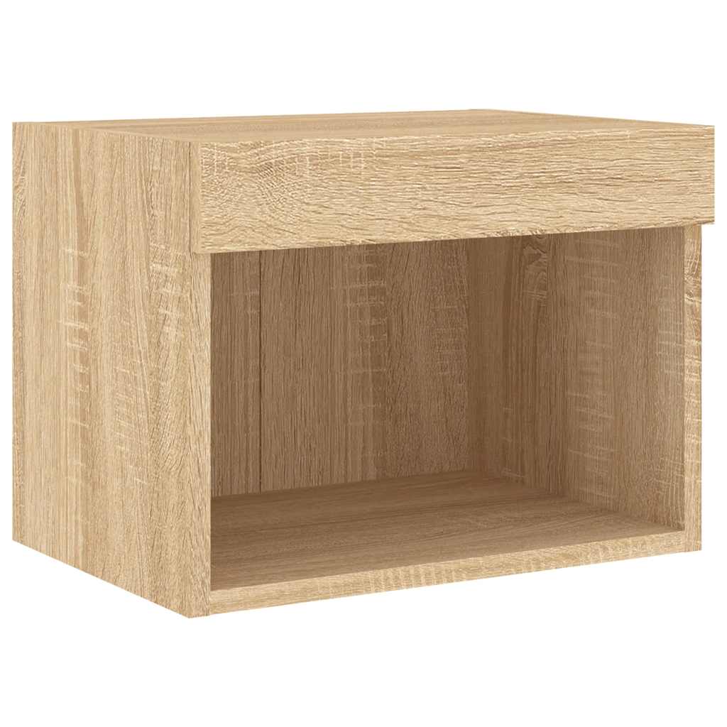 5-tlg. Wohnwand mit LED-Beleuchtung Weiß Holzwerkstoff
