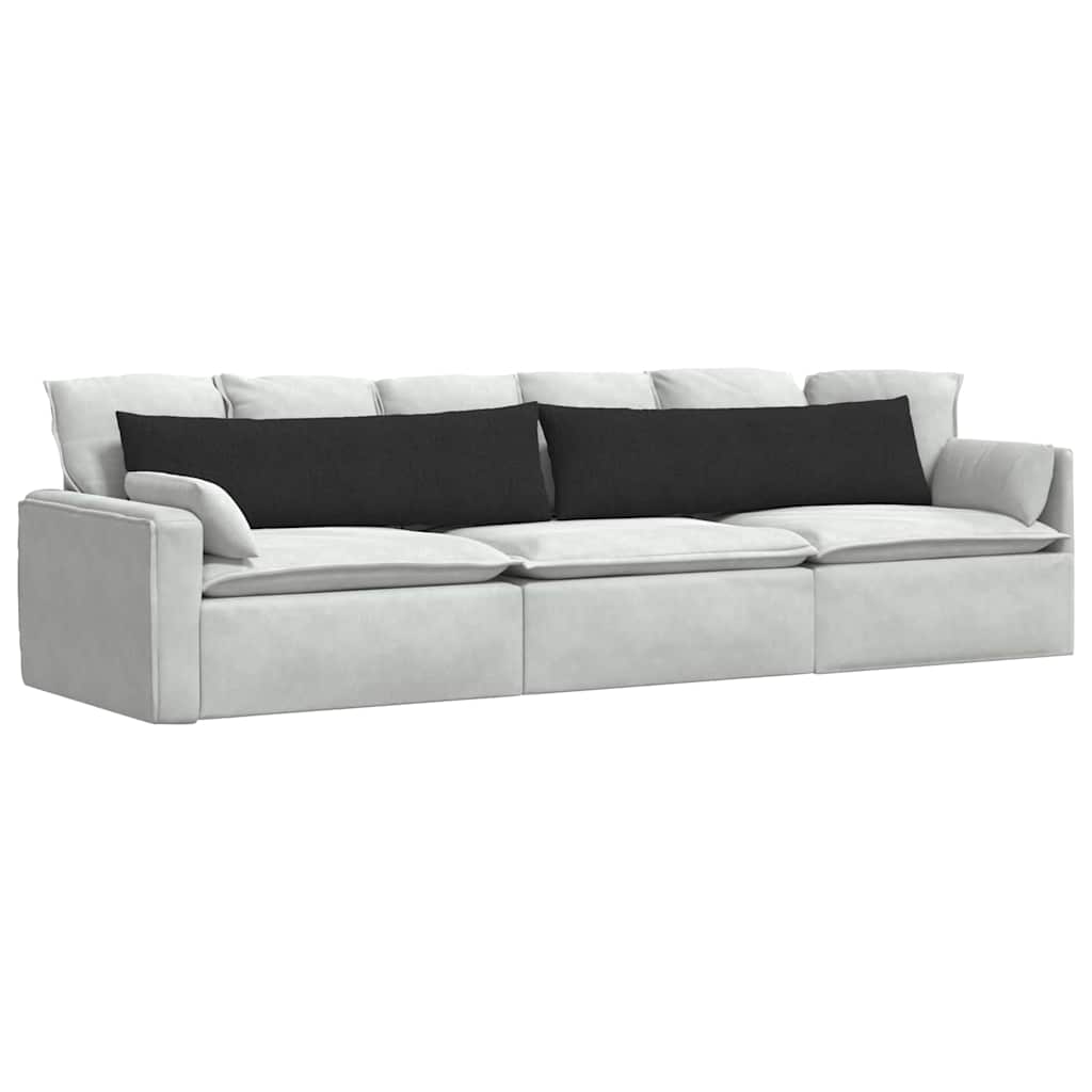 Sofakissen 2 pcs Hellgrau 50 x 30 cm Stoff