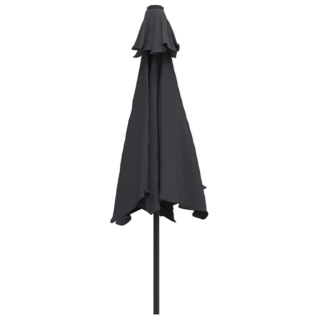 Sonnenschirm mit LED-Beleuchtung Stahl-Mast 300 cm Bordeauxrot