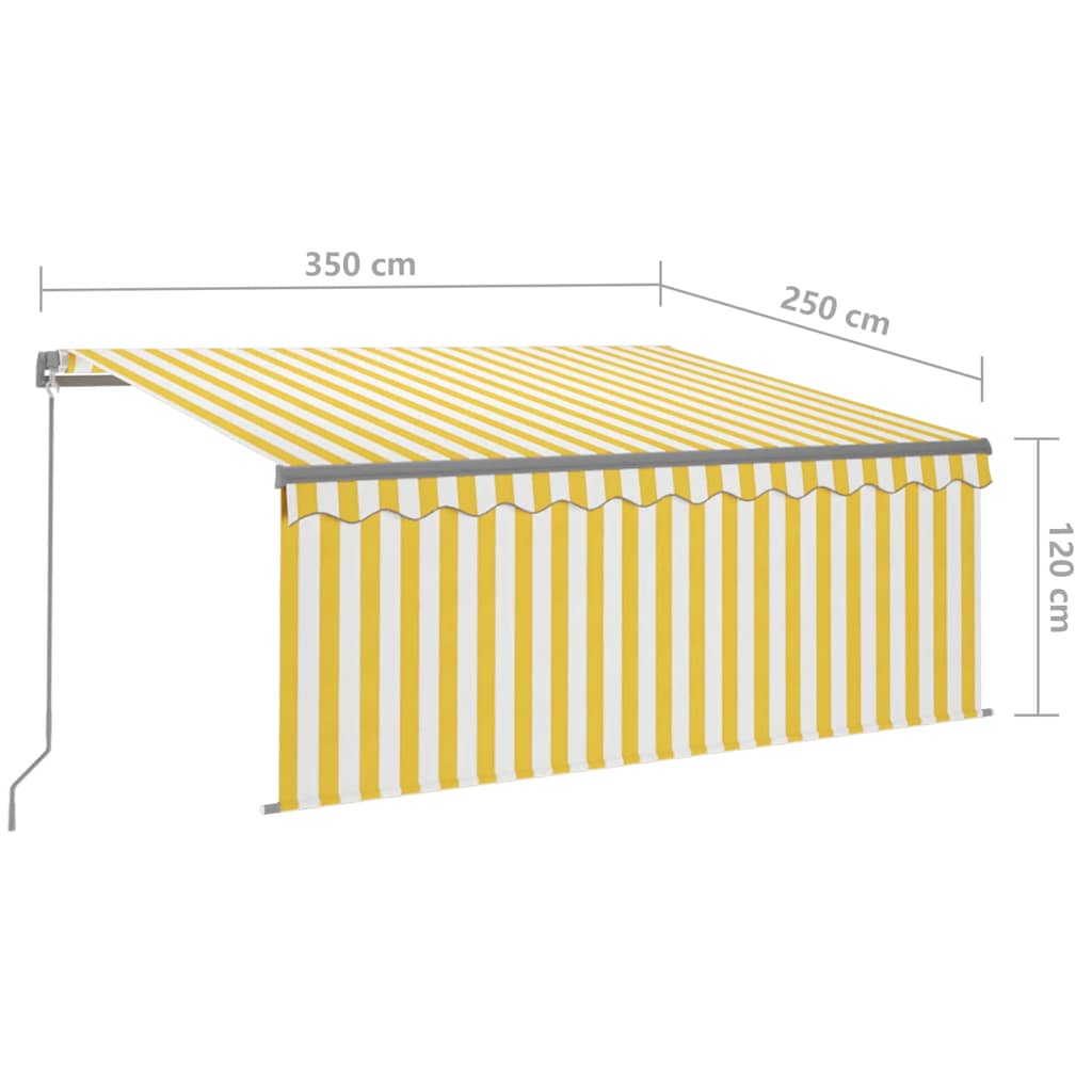 Markise Manuell Einziehbar mit Rollo 3x2,5 m Creme