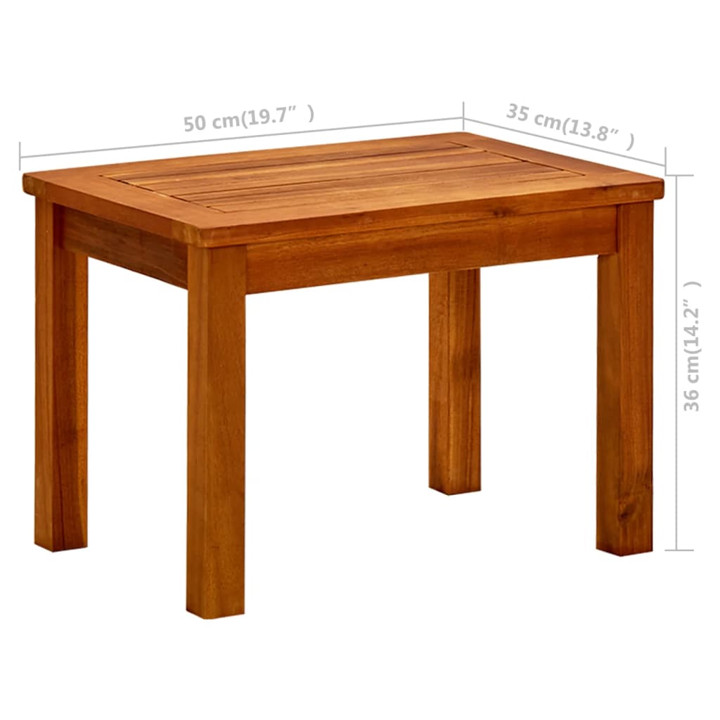 Couchtisch Helles Akazienholz 45 x 45 x 36 cm Massivholz Akazie
