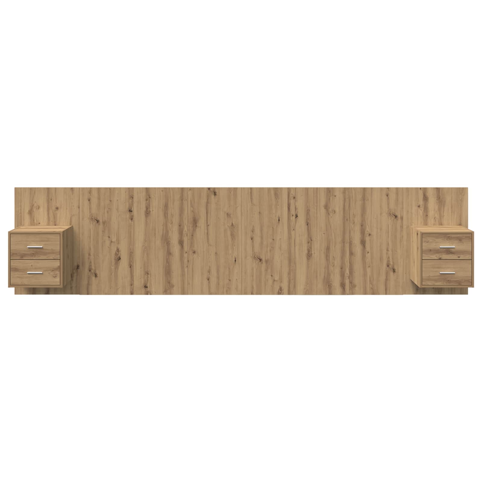 Kopfteil mit Nachttischen Weiß Holzwerkstoff