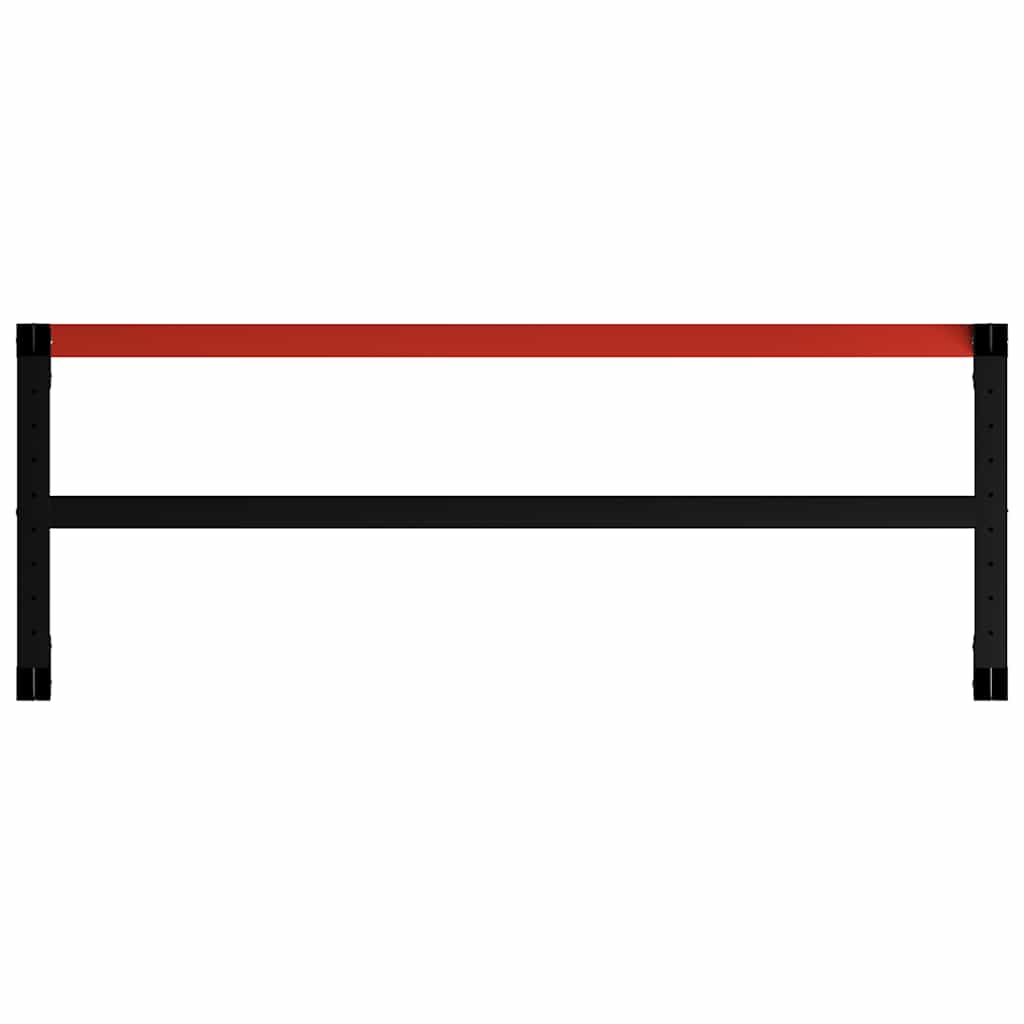 Werkbankgestell Metall 80x57x79 cm Schwarz und Rot