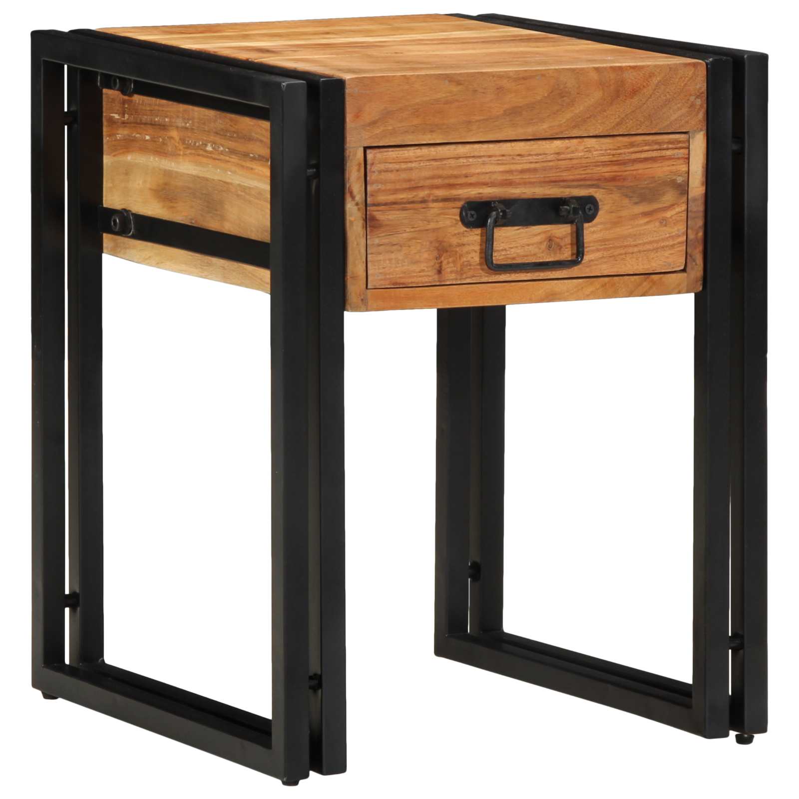 Beistelltisch mit Schubladen 40 x 40 x 50 cm Massivholz Mango