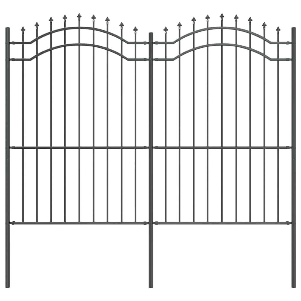 Gartenzaun Woerden mit Speerspitze Schwarz 240 x 75 cm Stahl
