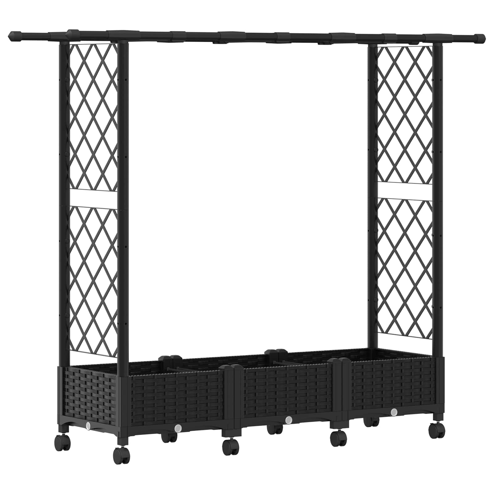 Hochbeet mit Rankgitter und Dach Braun 124 x 40 x 123 cm PP