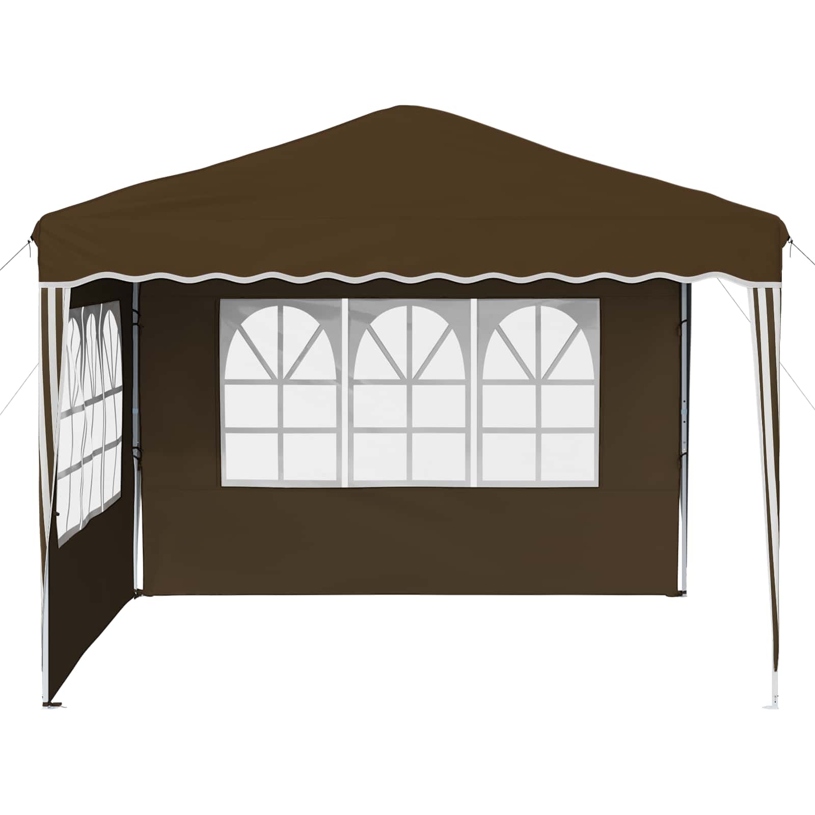 Pop-up Partyzelt 288 x 288 x 245 cm Creme Oxford-Stoff