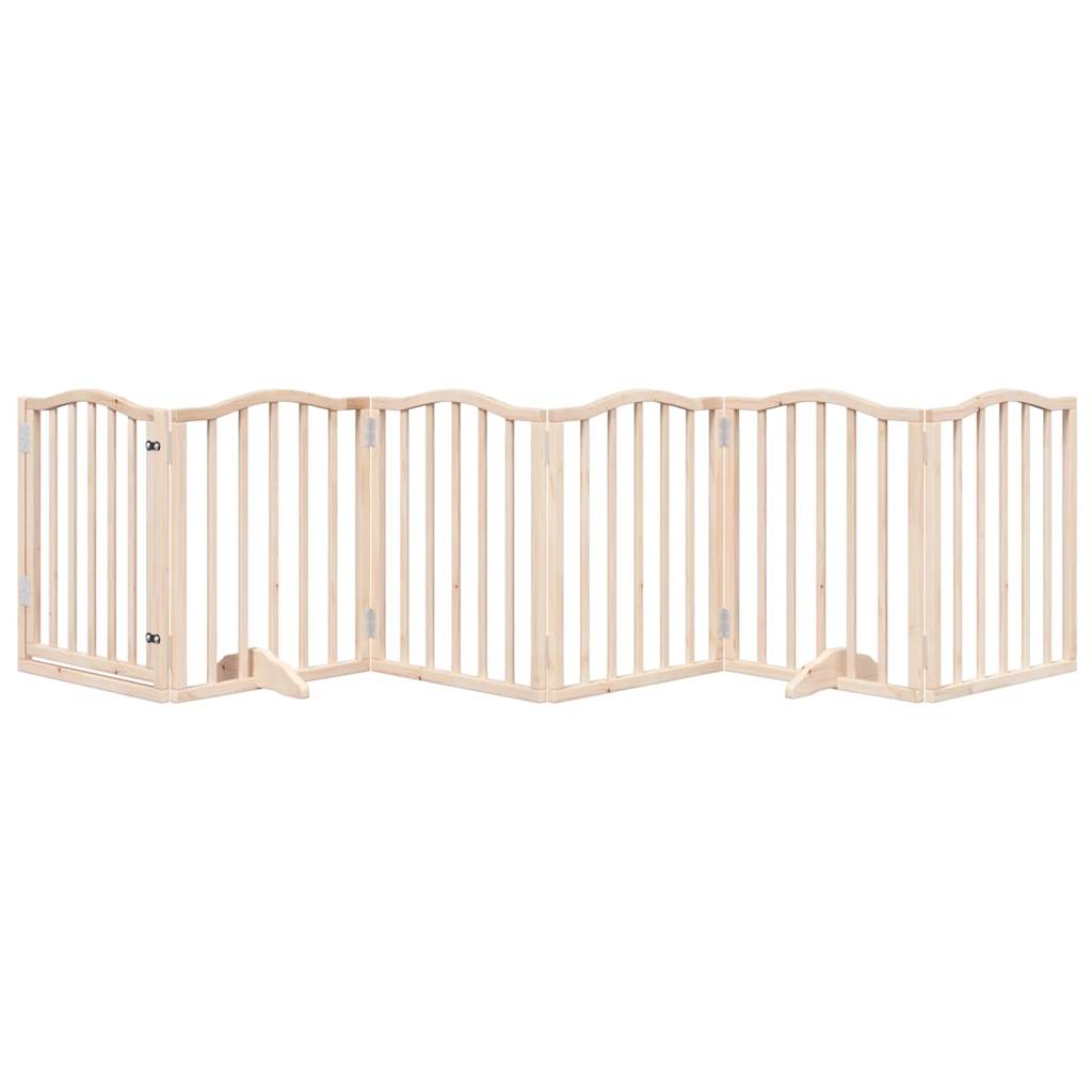3-tlg. Hundetor Faltbar 150 cm Pappelholz