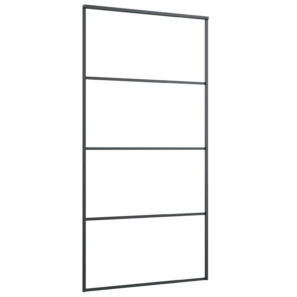 Schiebetür mit Beschlag 76x205 cm ESG-Glas & Aluminium