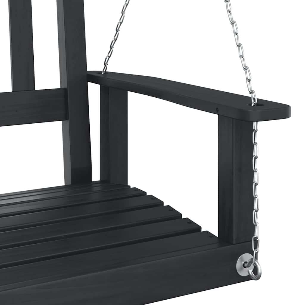Garten-Hängestuhl mit Metallketten Braun Massivholz Tanne