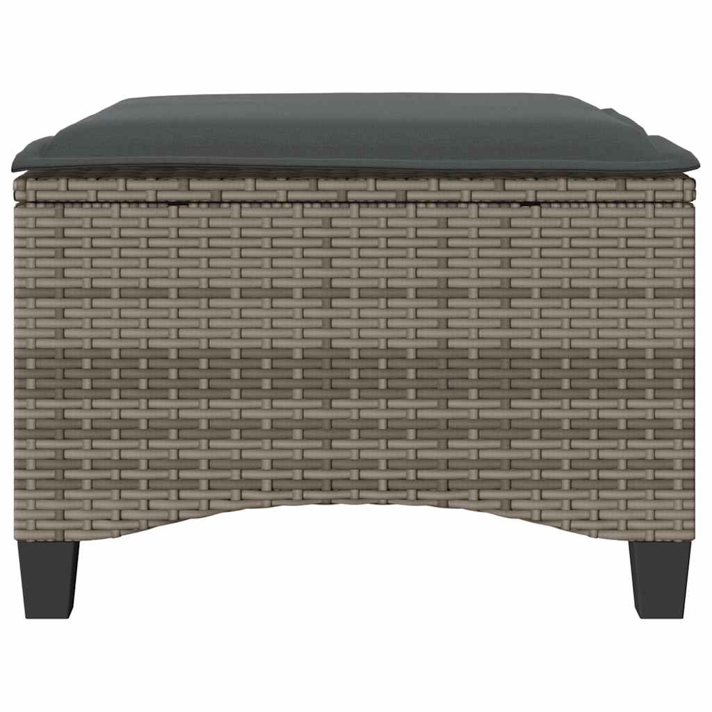 Gartenhocker mit Kissen 2 Stk. Schwarz 55x55x36 cm Poly Rattan
