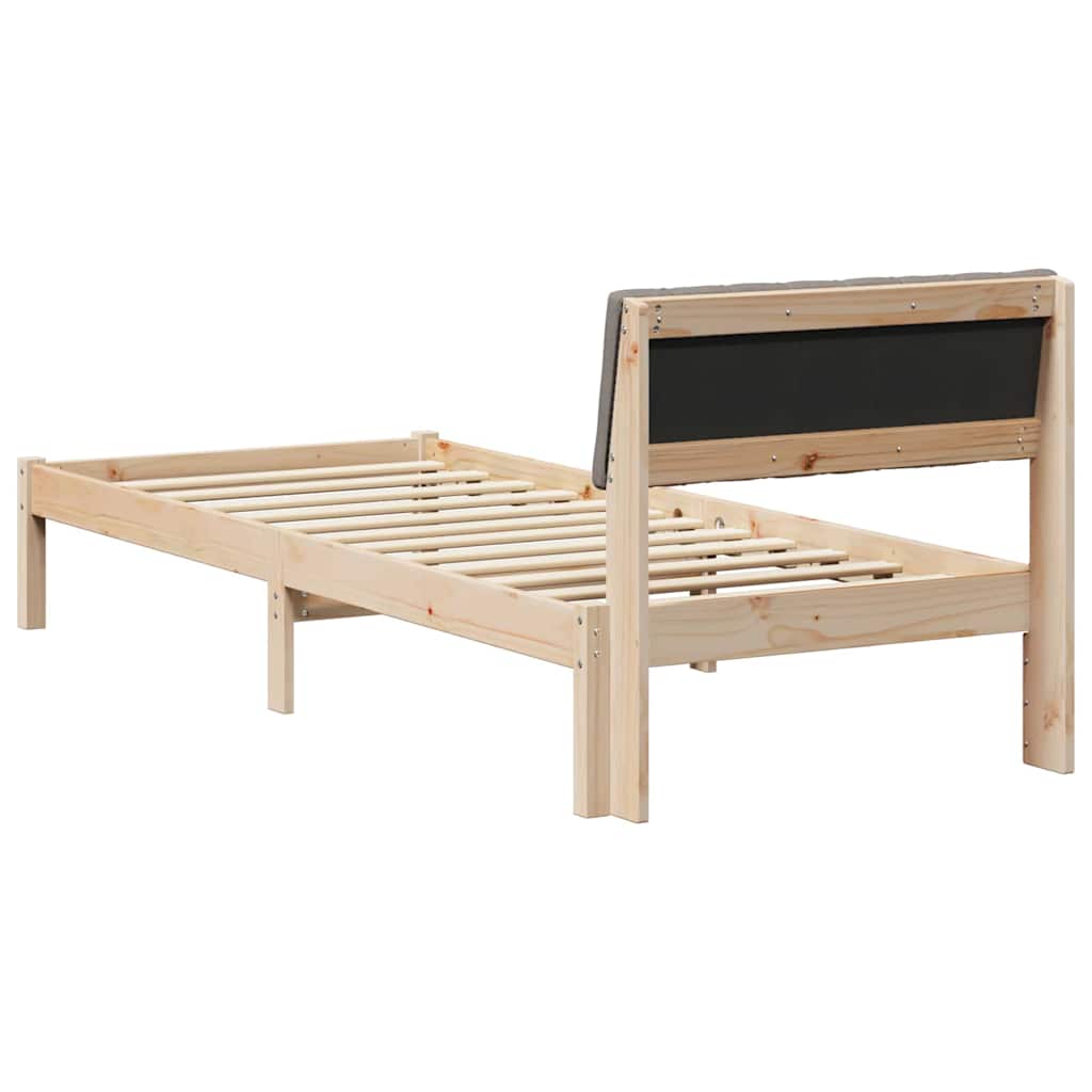 Bettgestell Braun und hellgrau 200 x 200 cm Massivholz Kiefer