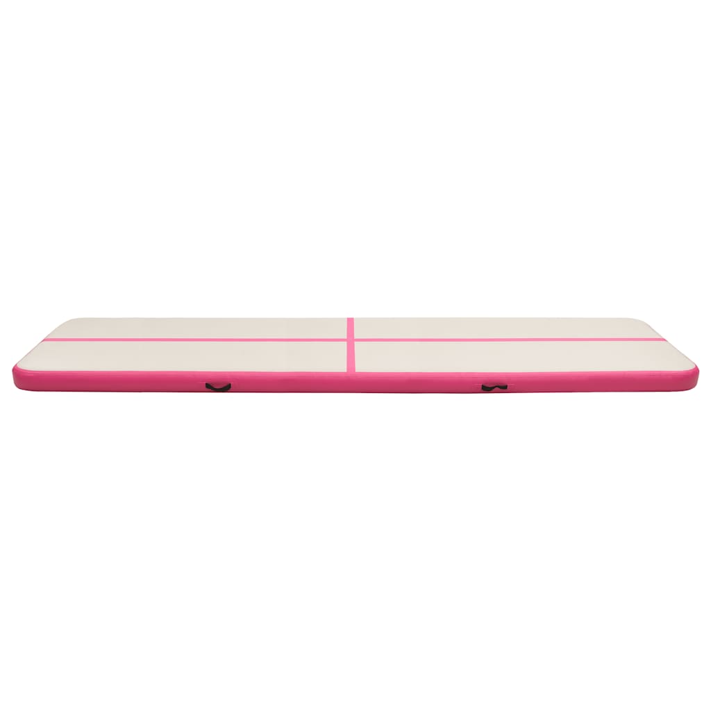 Aufblasbare Gymnastikmatte mit Pumpe 300×100×10 cm PVC Rosa