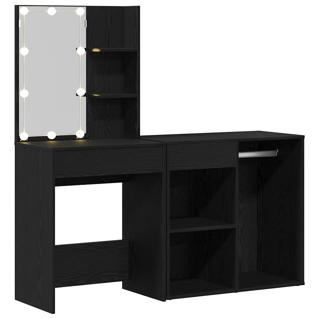 LED-Schminktisch mit Schrank Weiß Holzwerkstoff