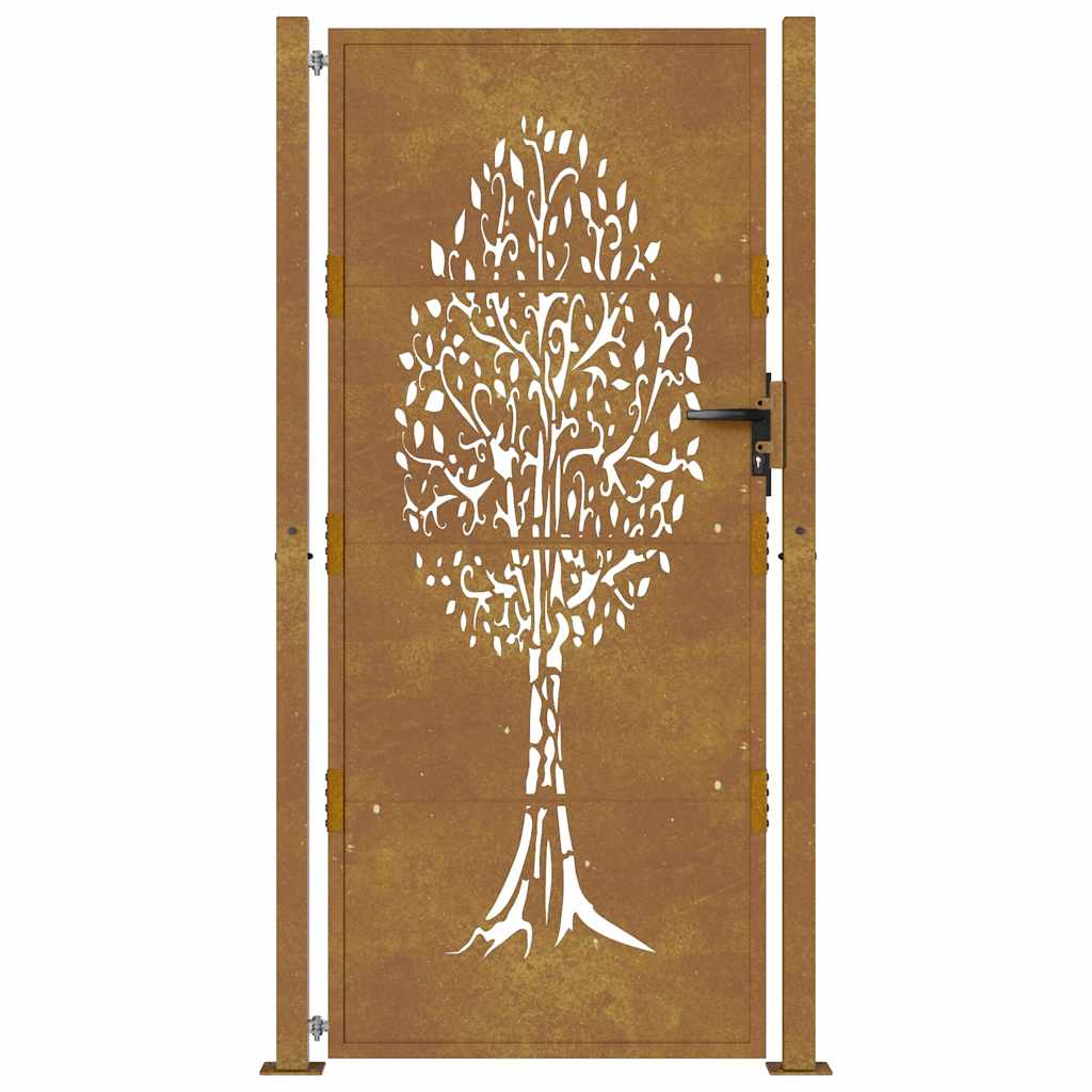 Gartentor 100x75 cm Cortenstahl Baumdesign
