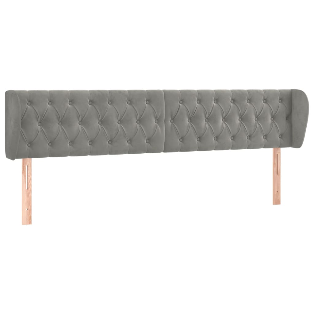 Kopfteil mit Ohren Dunkelblau 93x23x78/88 cm Samt