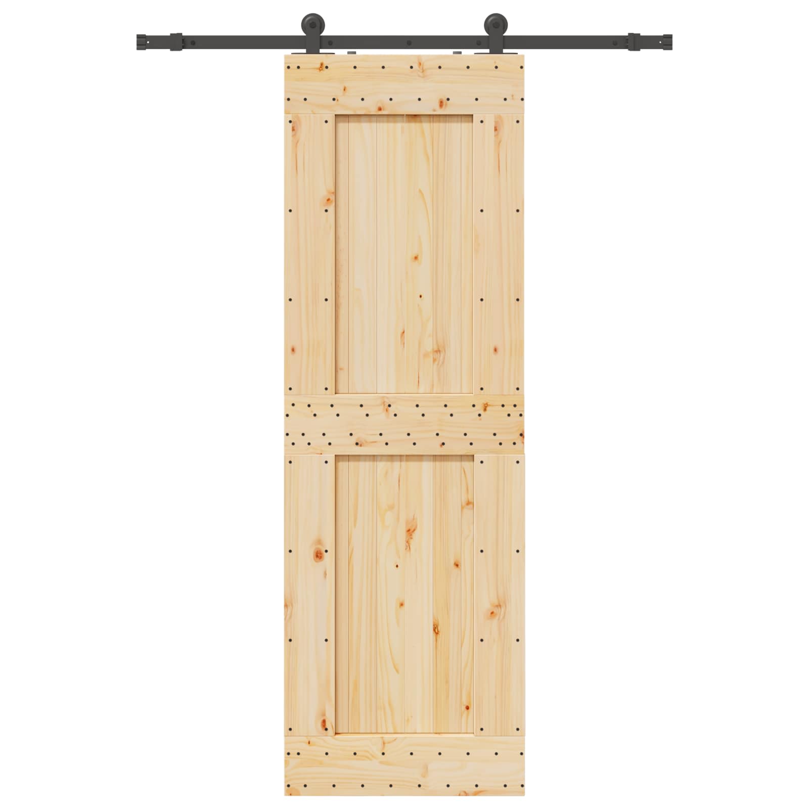 Schiebetür NARVIK Natürlich und Schwarz 70 x 210 cm (213,5 cm)