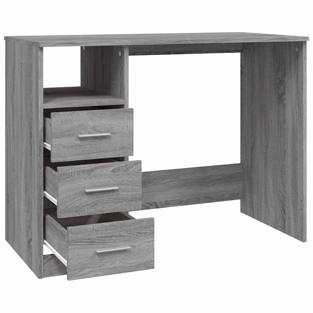 Schreibtisch mit Schubladen Weiß 102x50x76 cm Holzwerkstoff